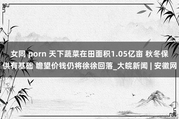 女同 porn 天下蔬菜在田面积1.05亿亩 秋冬保供有基础 瞻望价钱仍将徐徐回落_大皖新闻 | 安徽网