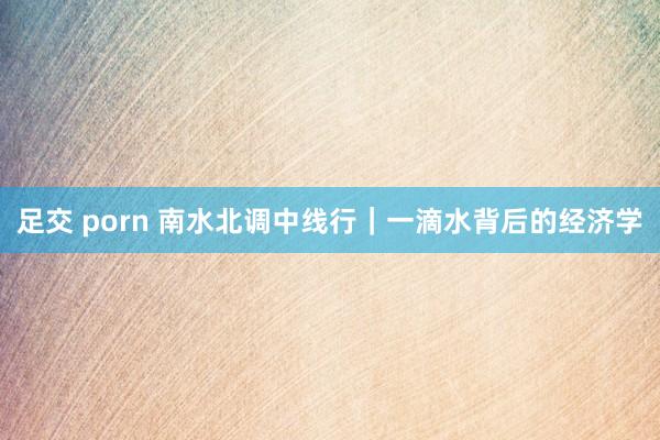足交 porn 南水北调中线行｜一滴水背后的经济学