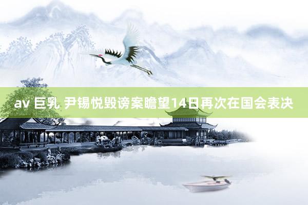 av 巨乳 尹锡悦毁谤案瞻望14日再次在国会表决