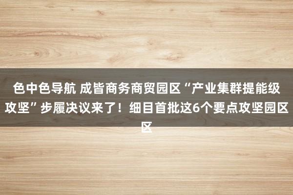 色中色导航 成皆商务商贸园区“产业集群提能级攻坚”步履决议来了！细目首批这6个要点攻坚园区