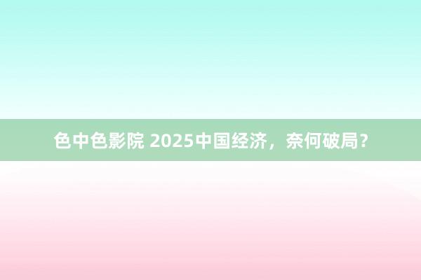 色中色影院 2025中国经济，奈何破局？