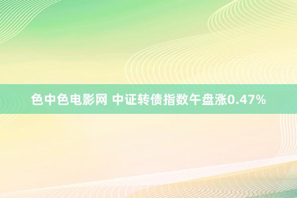 色中色电影网 中证转债指数午盘涨0.47%