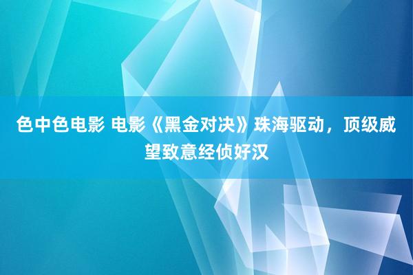 色中色电影 电影《黑金对决》珠海驱动，顶级威望致意经侦好汉