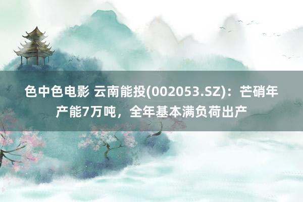色中色电影 云南能投(002053.SZ)：芒硝年产能7万吨，全年基本满负荷出产