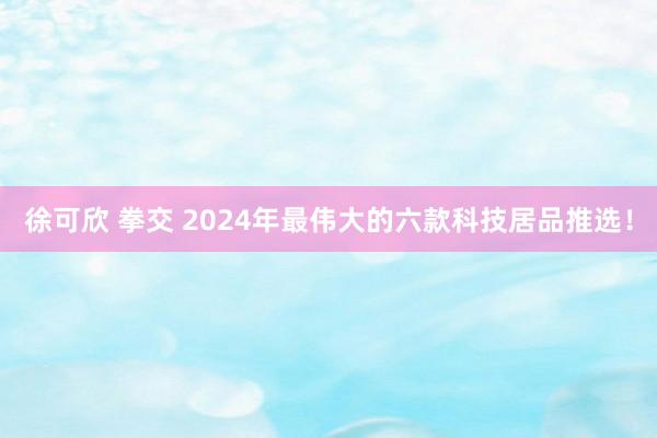 徐可欣 拳交 2024年最伟大的六款科技居品推选！