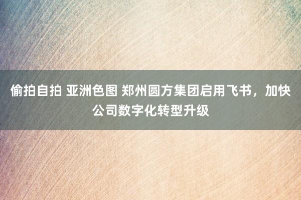 偷拍自拍 亚洲色图 郑州圆方集团启用飞书，加快公司数字化转型升级