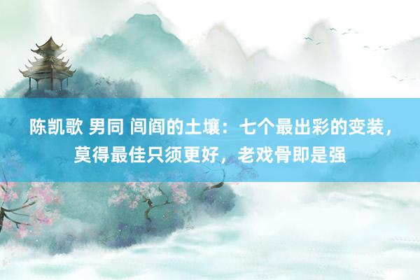 陈凯歌 男同 闾阎的土壤：七个最出彩的变装，莫得最佳只须更好，老戏骨即是强