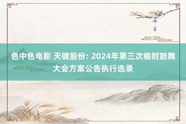 色中色电影 天键股份: 2024年第三次临时鼓舞大会方案公告执行选录