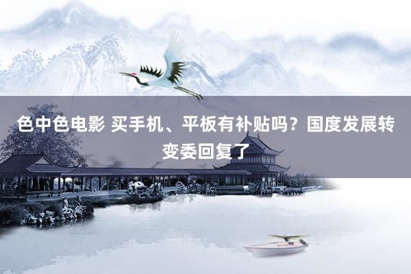 色中色电影 买手机、平板有补贴吗？国度发展转变委回复了