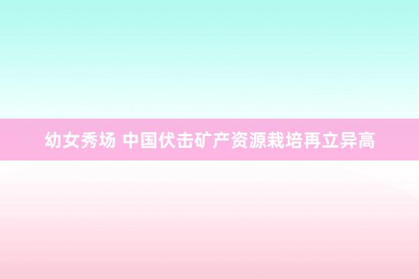 幼女秀场 中国伏击矿产资源栽培再立异高
