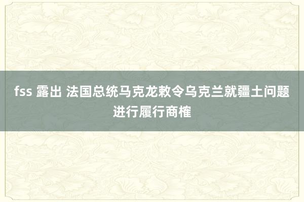 fss 露出 法国总统马克龙敕令乌克兰就疆土问题进行履行商榷