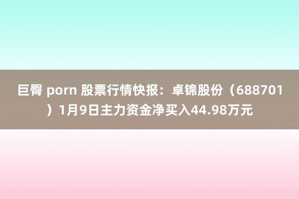 巨臀 porn 股票行情快报：卓锦股份（688701）1月9日主力资金净买入44.98万元