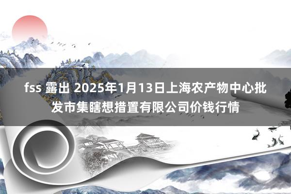 fss 露出 2025年1月13日上海农产物中心批发市集瞎想措置有限公司价钱行情