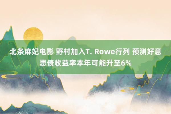 北条麻妃电影 野村加入T. Rowe行列 预测好意思债收益率本年可能升至6%