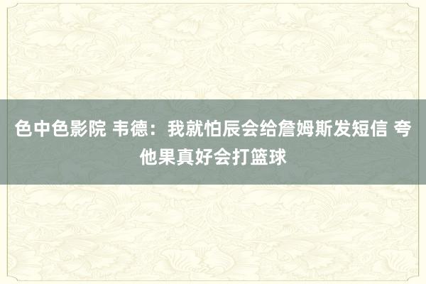色中色影院 韦德：我就怕辰会给詹姆斯发短信 夸他果真好会打篮球