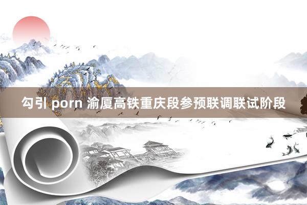 勾引 porn 渝厦高铁重庆段参预联调联试阶段
