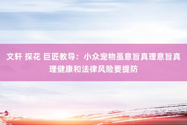 文轩 探花 巨匠教导：小众宠物虽意旨真理意旨真理健康和法律风险要提防