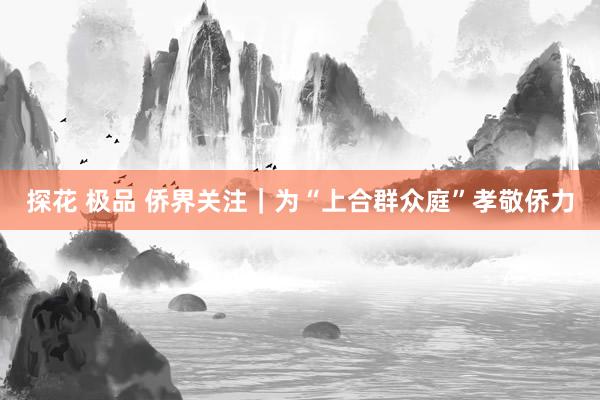 探花 极品 侨界关注｜为“上合群众庭”孝敬侨力