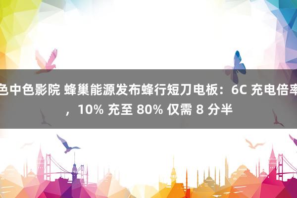 色中色影院 蜂巢能源发布蜂行短刀电板：6C 充电倍率，10% 充至 80% 仅需 8 分半
