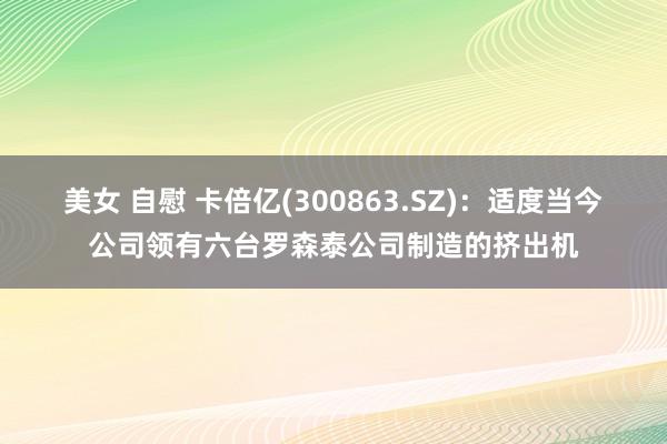 美女 自慰 卡倍亿(300863.SZ)：适度当今公司领有六台罗森泰公司制造的挤出机