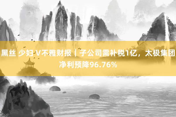 黑丝 少妇 V不雅财报｜子公司需补税1亿，太极集团净利预降96.76%