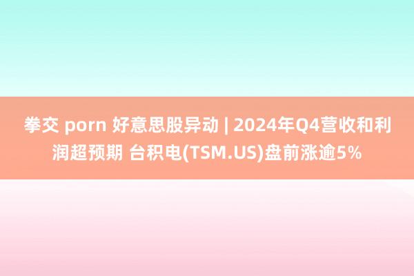 拳交 porn 好意思股异动 | 2024年Q4营收和利润超预期 台积电(TSM.US)盘前涨逾5%