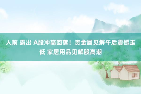 人前 露出 A股冲高回落！贵金属见解午后震憾走低 家居用品见解股高潮