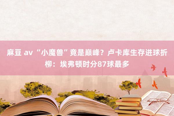 麻豆 av “小魔兽”竟是巅峰？卢卡库生存进球折柳：埃弗顿时分87球最多
