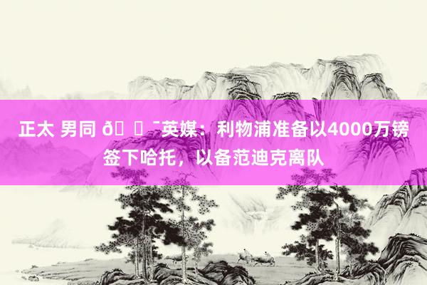 正太 男同 😯英媒:利物浦准备以4000万镑签下哈托,以备范迪克离队