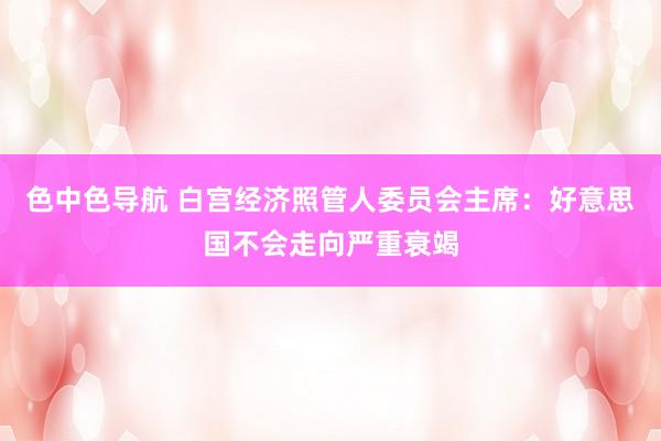 色中色导航 白宫经济照管人委员会主席：好意思国不会走向严重衰竭