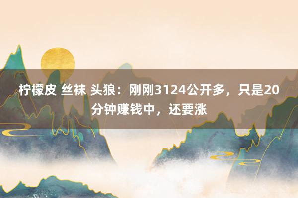 柠檬皮 丝袜 头狼：刚刚3124公开多，只是20分钟赚钱中，还要涨