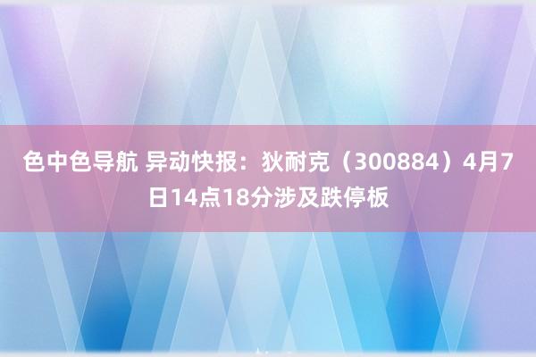 色中色导航 异动快报：狄耐克（300884）4月7日14点18分涉及跌停板