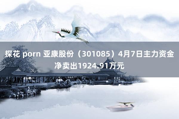 探花 porn 亚康股份（301085）4月7日主力资金净卖出1924.91万元
