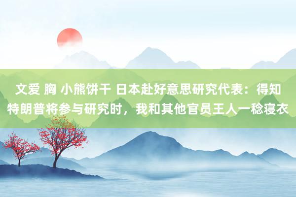 文爱 胸 小熊饼干 日本赴好意思研究代表：得知特朗普将参与研究时，我和其他官员王人一稔寝衣