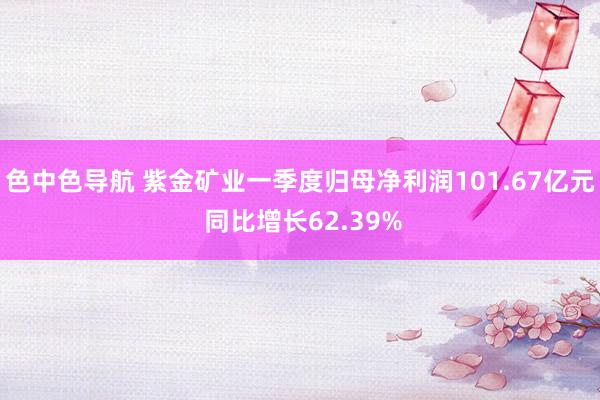 色中色导航 紫金矿业一季度归母净利润101.67亿元 同比增长62.39%