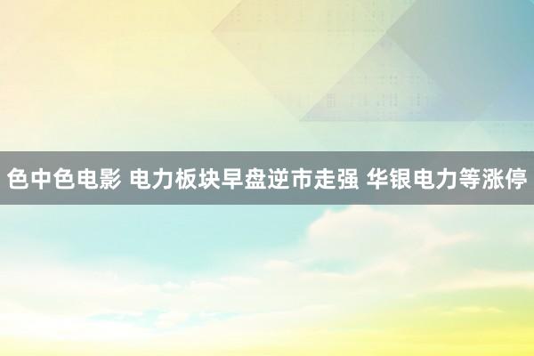 色中色电影 电力板块早盘逆市走强 华银电力等涨停
