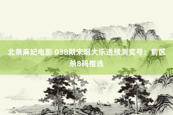北条麻妃电影 038期宋烟大乐透预测奖号：前区杀8码推选